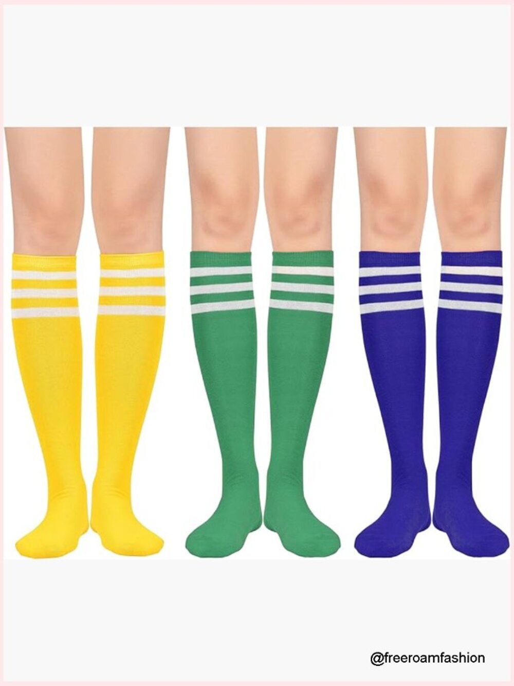 Women's Athletic Knee High Socks Striped Tube Socks for Sports Outdoor